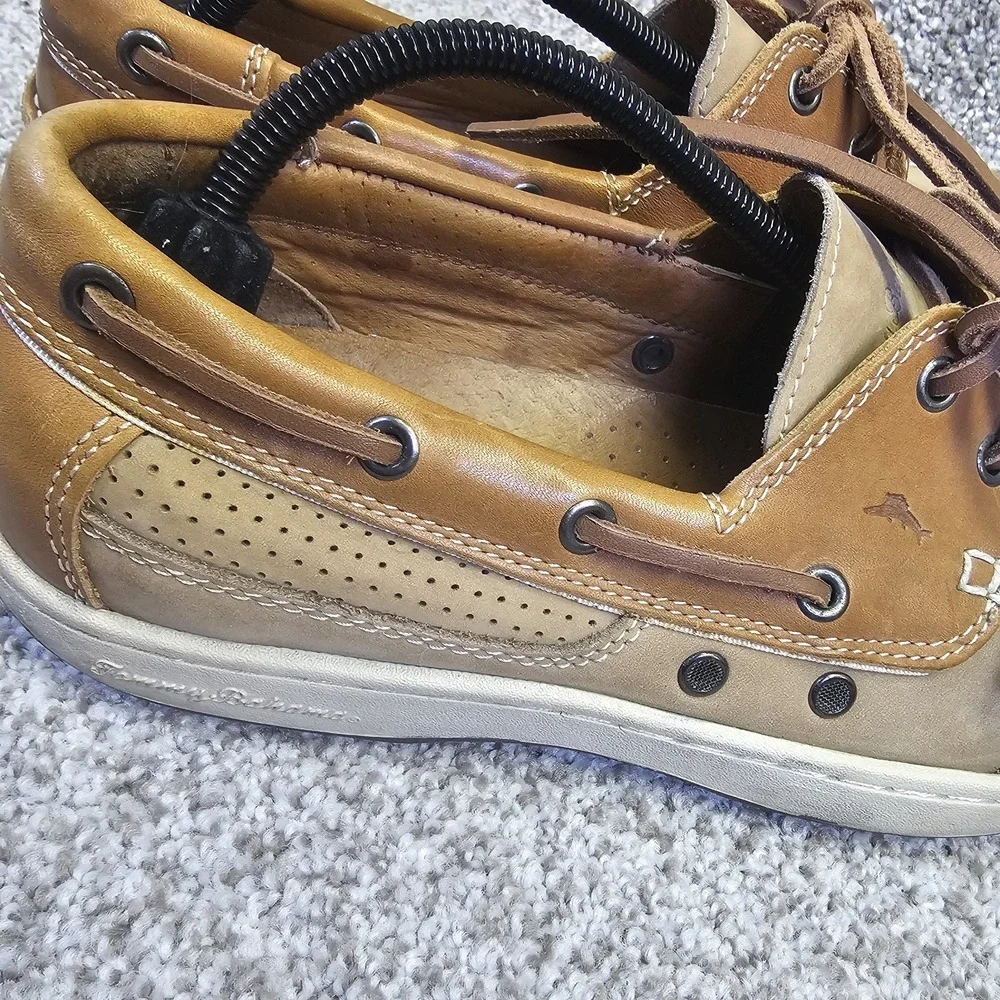 Tommy Bahama Captain‎ Mens Size 10M Leather Casual Boat Shoes Tan